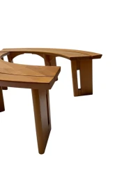 Pair of Curved Benches S38A by Pierre Chapo for Ebenisterie Seltz France, 1970s